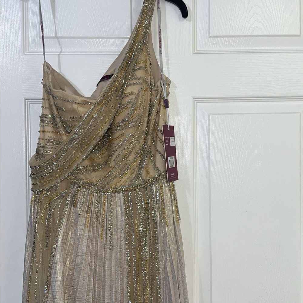 Glamorous One Shoulder Gold Dress